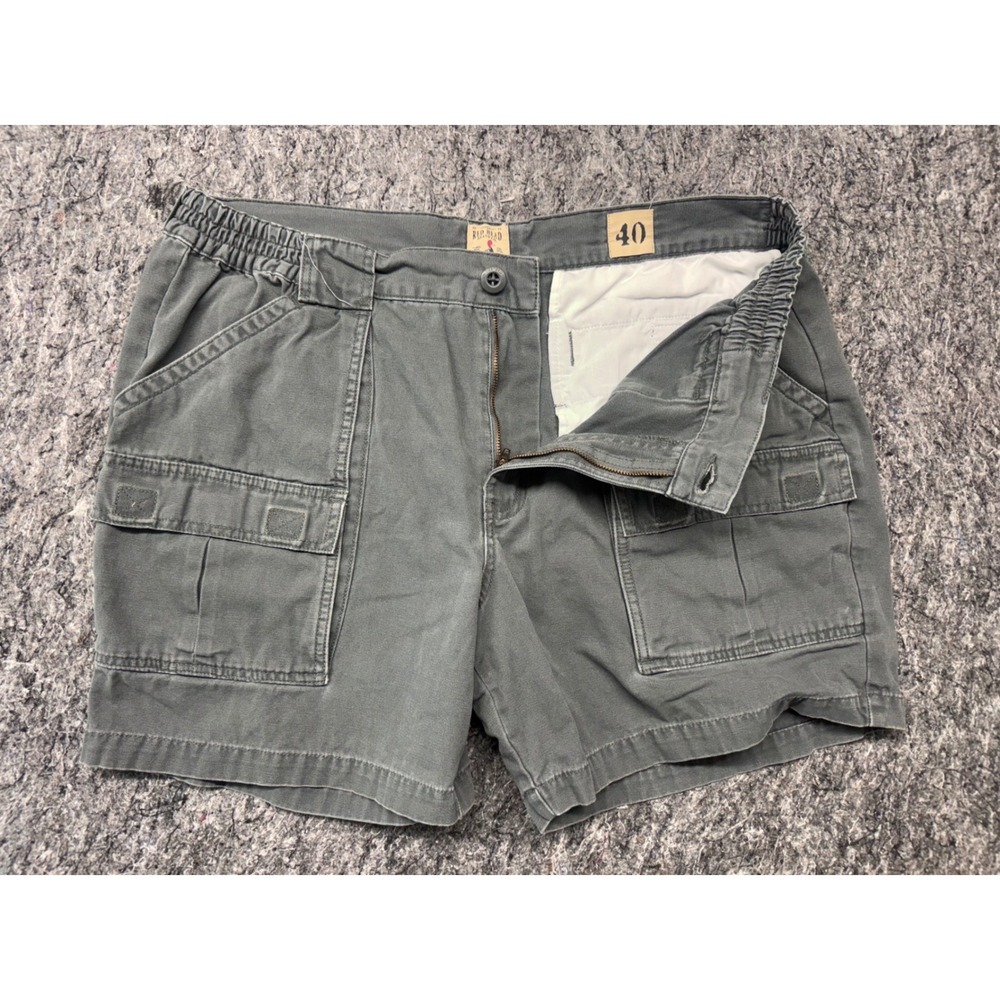 Red‎ Head Brand Co Mens Gray Canvas Cargo Shorts Elastic Waist Size 40 Outdoor